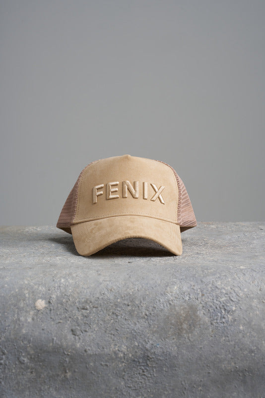 CREAM SUEDE TRUCKER HAT